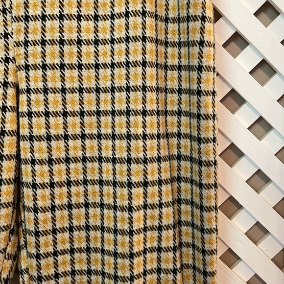 Urban outfitters cara high waist knit houndstooth slip-on pants yellow medium - Picture 3 of 7